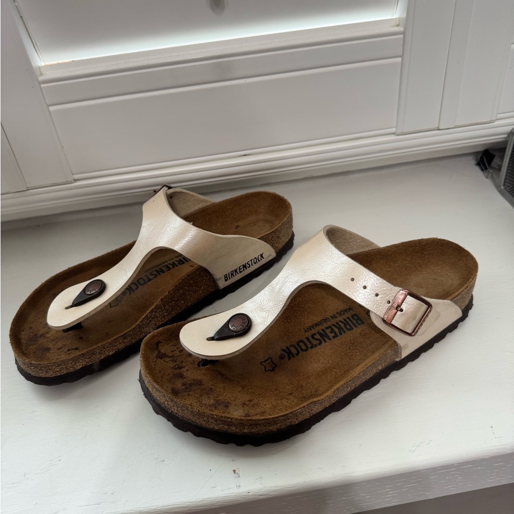 Birkenstock Ecru Thong Sandals - Picture 3 of 8